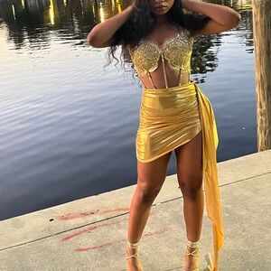 Gold dust corset two piece